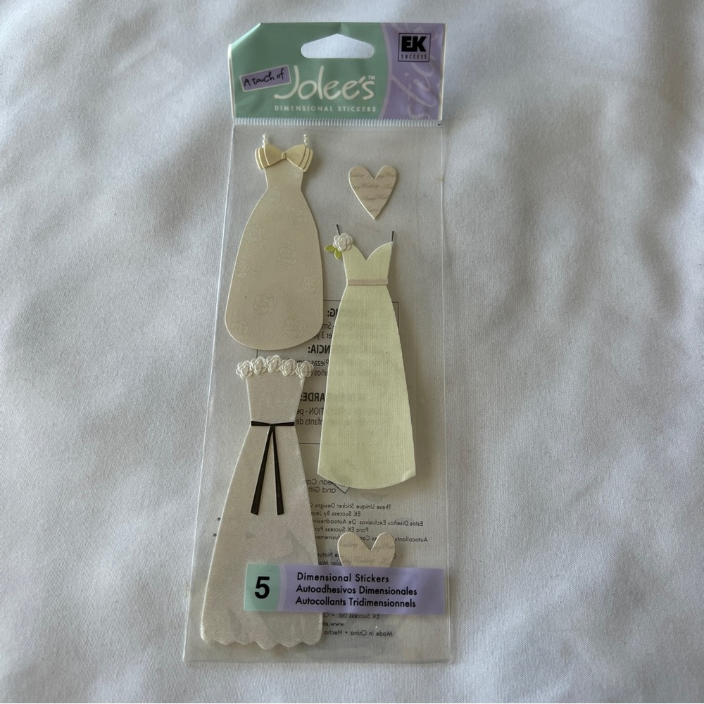 NWT Jolee's Boutique Wedding Dress Dimensional Sticker Set